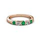 2 - Roena 3.40 mm Emerald and Diamond Wedding Band 