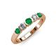 3 - Roena 3.40 mm Emerald and Diamond Wedding Band 