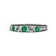 1 - Roena 3.40 mm Emerald and Diamond Wedding Band 