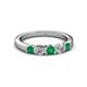 2 - Roena 3.40 mm Emerald and Diamond Wedding Band 