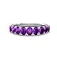 1 - Nola 1.53 ctw Oval Shape (4x3 mm) Amethyst 9 Stone Wedding Band 