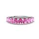 1 - Nola 1.98 ctw Oval Shape (4x3 mm) Pink Sapphire 9 Stone Wedding Band 