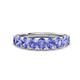 1 - Nola 1.80 ctw Oval Shape (4x3 mm) Tanzanite 9 Stone Wedding Band 