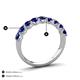 3 - Nola 1.98 ctw Oval Shape (4x3 mm) Blue Sapphire 9 Stone Wedding Band 