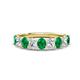 1 - Nola 1.50 ctw Oval Shape (4x3 mm) Emerald and Lab Grown Diamonds 9 Stone Wedding Band 