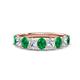 1 - Nola 1.50 ctw Oval Shape (4x3 mm) Emerald and Lab Grown Diamonds 9 Stone Wedding Band 