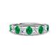 1 - Nola 1.50 ctw Oval Shape (4x3 mm) Emerald and Lab Grown Diamonds 9 Stone Wedding Band 