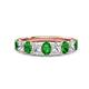 1 - Nola 1.60 ctw Oval Shape (4x3 mm) Green Garnet and Lab Grown Diamonds 9 Stone Wedding Band 