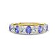 1 - Nola 1.60 ctw Oval Shape (4x3 mm) Tanzanite and Lab Grown Diamonds 9 Stone Wedding Band 