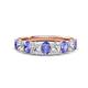 1 - Nola 1.60 ctw Oval Shape (4x3 mm) Tanzanite and Lab Grown Diamonds 9 Stone Wedding Band 