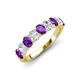 4 - Nola 1.45 ctw Oval Shape (4x3 mm) Amethyst and Lab Grown Diamonds 9 Stone Wedding Band 