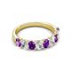 5 - Nola 1.45 ctw Oval Shape (4x3 mm) Amethyst and Lab Grown Diamonds 9 Stone Wedding Band 