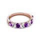 5 - Nola 1.45 ctw Oval Shape (4x3 mm) Amethyst and Lab Grown Diamonds 9 Stone Wedding Band 