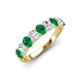 4 - Nola 1.50 ctw Oval Shape (4x3 mm) Emerald and Lab Grown Diamonds 9 Stone Wedding Band 