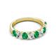 5 - Nola 1.50 ctw Oval Shape (4x3 mm) Emerald and Lab Grown Diamonds 9 Stone Wedding Band 