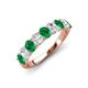 4 - Nola 1.50 ctw Oval Shape (4x3 mm) Emerald and Lab Grown Diamonds 9 Stone Wedding Band 