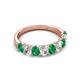 5 - Nola 1.50 ctw Oval Shape (4x3 mm) Emerald and Lab Grown Diamonds 9 Stone Wedding Band 