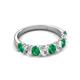 5 - Nola 1.50 ctw Oval Shape (4x3 mm) Emerald and Lab Grown Diamonds 9 Stone Wedding Band 