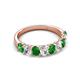 5 - Nola 1.60 ctw Oval Shape (4x3 mm) Green Garnet and Lab Grown Diamonds 9 Stone Wedding Band 