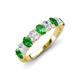 4 - Nola 1.60 ctw Oval Shape (4x3 mm) Green Garnet and Lab Grown Diamonds 9 Stone Wedding Band 