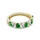5 - Nola 1.60 ctw Oval Shape (4x3 mm) Green Garnet and Lab Grown Diamonds 9 Stone Wedding Band 