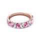 5 - Nola 1.70 ctw Oval Shape (4x3 mm) Pink Sapphire and Lab Grown Diamonds 9 Stone Wedding Band 