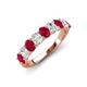 4 - Nola 1.85 ctw Oval Shape (4x3 mm) Ruby and Lab Grown Diamonds 9 Stone Wedding Band 