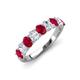 4 - Nola 1.85 ctw Oval Shape (4x3 mm) Ruby and Lab Grown Diamonds 9 Stone Wedding Band 