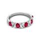5 - Nola 1.85 ctw Oval Shape (4x3 mm) Ruby and Lab Grown Diamonds 9 Stone Wedding Band 