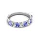 5 - Nola 1.60 ctw Oval Shape (4x3 mm) Tanzanite and Lab Grown Diamonds 9 Stone Wedding Band 