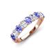 4 - Nola 1.60 ctw Oval Shape (4x3 mm) Tanzanite and Lab Grown Diamonds 9 Stone Wedding Band 