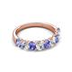 5 - Nola 1.60 ctw Oval Shape (4x3 mm) Tanzanite and Lab Grown Diamonds 9 Stone Wedding Band 