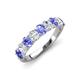 4 - Nola 1.60 ctw Oval Shape (4x3 mm) Tanzanite and Lab Grown Diamonds 9 Stone Wedding Band 