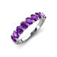 4 - Nola 1.53 ctw Oval Shape (4x3 mm) Amethyst 9 Stone Wedding Band 