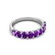 5 - Nola 1.53 ctw Oval Shape (4x3 mm) Amethyst 9 Stone Wedding Band 