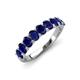 4 - Nola 1.98 ctw Oval Shape (4x3 mm) Blue Sapphire 9 Stone Wedding Band 