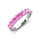 4 - Nola 1.98 ctw Oval Shape (4x3 mm) Pink Sapphire 9 Stone Wedding Band 