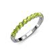 4 - Clara 3.00 mm Peridot 10 Stone Wedding Band 