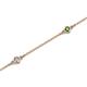 2 - Aizza (5 Stn/2.7mm) Petite Green Garnet and Lab Grown Diamond Station Bracelet 
