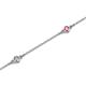 2 - Aizza (5 Stn/2.7mm) Petite Pink Tourmaline and Lab Grown Diamond Station Bracelet 