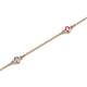 2 - Aizza (5 Stn/2.7mm) Petite Pink Tourmaline and Lab Grown Diamond Station Bracelet 