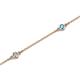 2 - Aizza (5 Stn/2.7mm) Petite Blue Topaz and Lab Grown Diamond Station Bracelet 