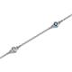 2 - Aizza (5 Stn/2.7mm) Petite London Blue Topaz and Lab Grown Diamond Station Bracelet 