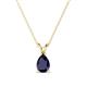 1 - Jassiel 8x6 mm Pear Cut Blue Sapphire Double Bail Solitaire Pendant Necklace 