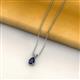 2 - Jassiel 9x7 mm Pear Cut Blue Sapphire Double Bail Solitaire Pendant Necklace 