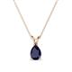 1 - Jassiel 9x7 mm Pear Cut Blue Sapphire Double Bail Solitaire Pendant Necklace 