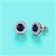 3 - Bernice Blue Sapphire and Diamond Stud Earrings 