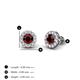 4 - Bernice Red Garnet and Diamond Stud Earrings 