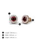4 - Bernice Red Garnet and Diamond Stud Earrings 