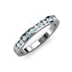 3 - Kathiryn 2.30 mm Aquamarine and Diamond 11 Stone Wedding Band 
